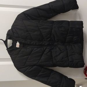 Black Wonder Nation Girls Lined Puffer Jacket Size S (6-6x)